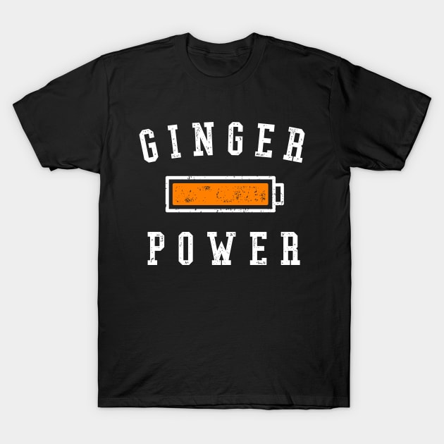 Ginger Power - Funny Ginger Battery T-Shirt by propellerhead